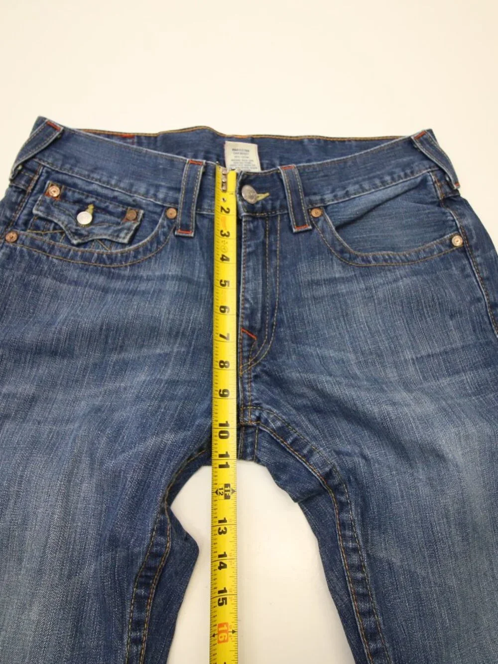 True Religion Ricky Flap Pocket Mens Blue Jeans 33 Made in USA